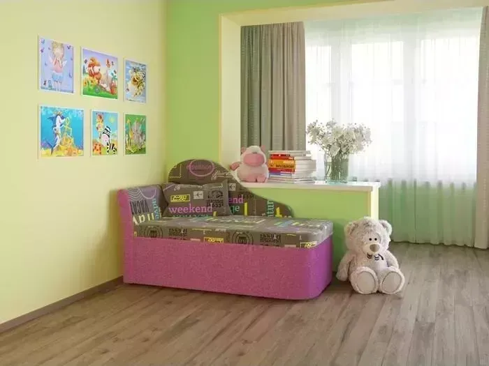 Тахта Олимп Мася - 12 скотч-гард фреш тревел/жаккард крона лаванда правый в комплекте с подушкой