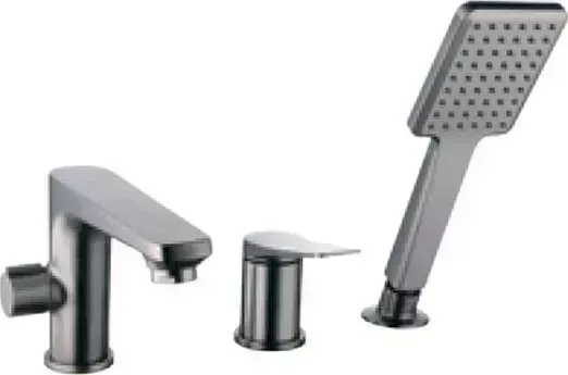 Смеситель на борт ванны LEMARK Bronx 3 отверстия, графит (LM3745GM)