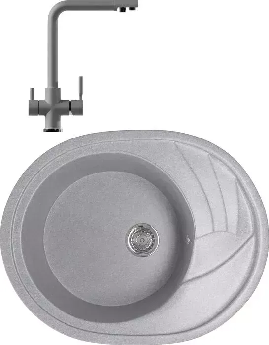 Мойка кухонная и смеситель Mixline и смеситель ML-GM17 57x46,5 графит 342 (4620031445630, 547933)