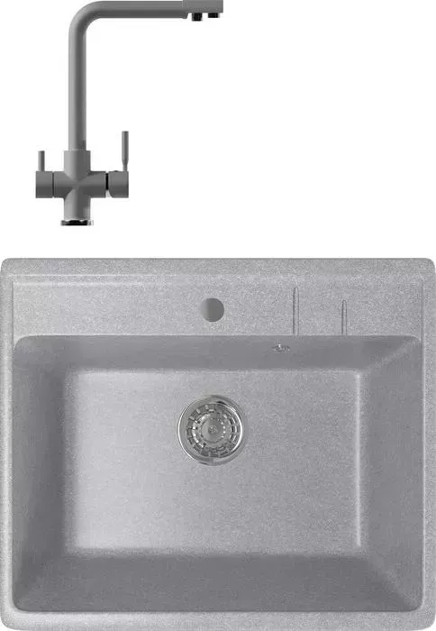 Мойка кухонная и смеситель Mixline и смеситель ML-GM15 55x49 графит 342 (4620031445579, 547933)