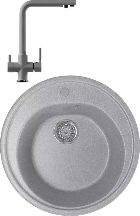 Мойка кухонная и смеситель Mixline и смеситель ML-GM11 50х50 графит 342 (4620031445456, 547933)