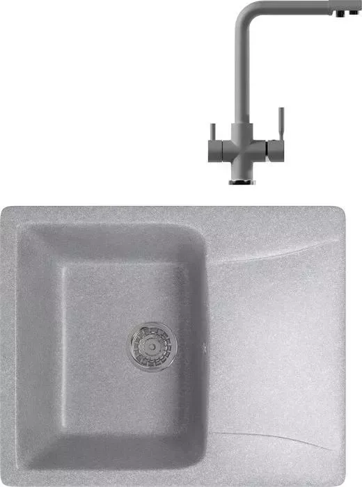 Мойка кухонная и смеситель Mixline и смеситель ML-GM26 58x47 графит 342 (4620031445906, 547933)