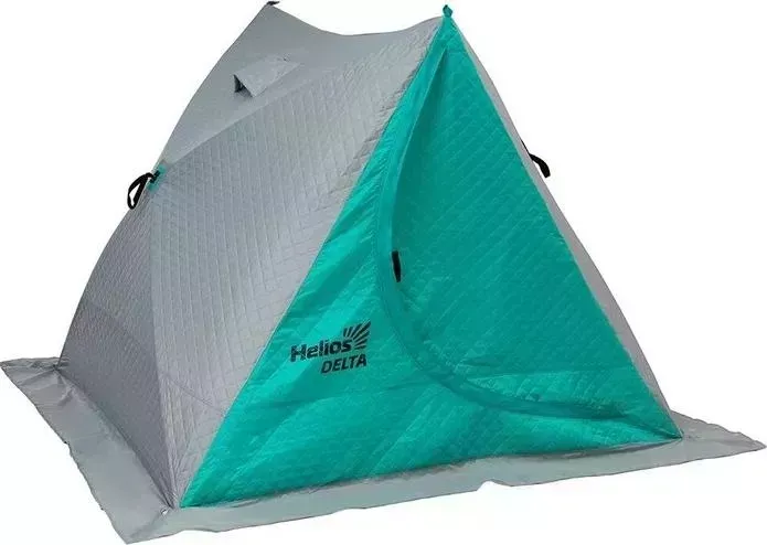 Палатка HELIOS двускатная DELTA Комфорт biruza/gray (HS-ISDC-BG)