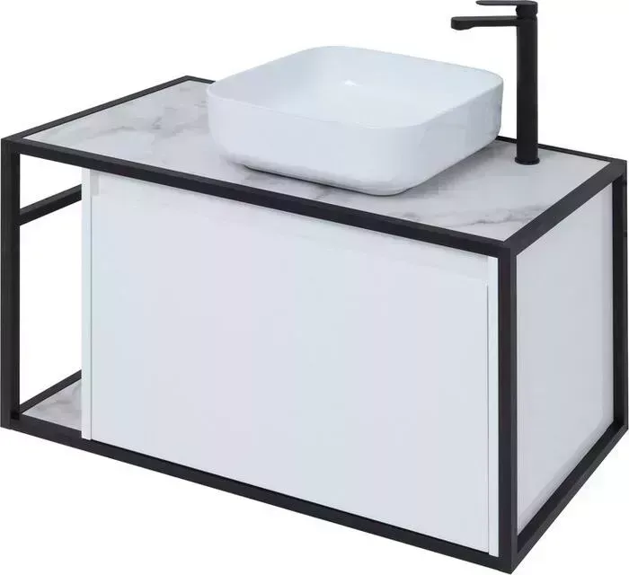 Тумба под раковину AQUANET Nova Lite Loft 90 правая, белый глянец (261651)