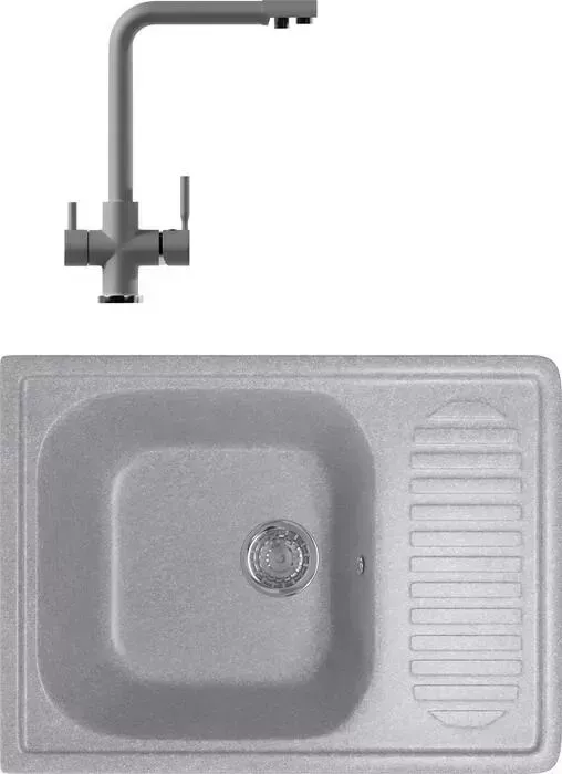 Мойка кухонная и смеситель Mixline и смеситель ML-GM18 64x49 графит 342 (4620031445661, 547933)