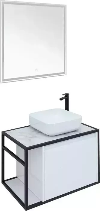 Мебель для ванной AQUANET Nova Lite Loft 75 правая, белый глянец