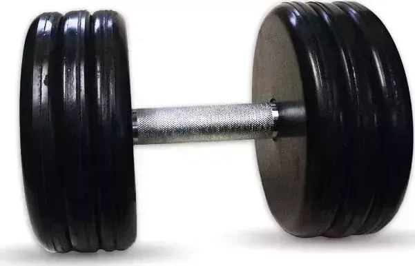 Гантель MB Barbell "классик" с вращающейся ручкой хром 31 кг