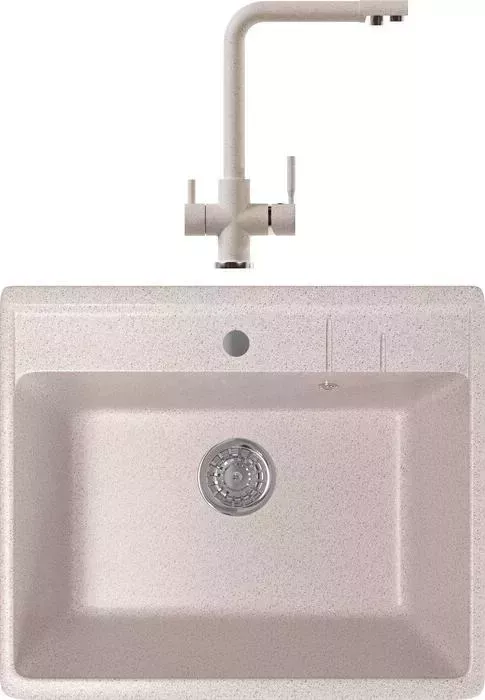 Мойка кухонная и смеситель Mixline и смеситель ML-GM15 песочная 302