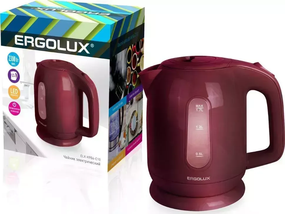 Чайник Ergolux ELX-KP04-C10 темно коричневый