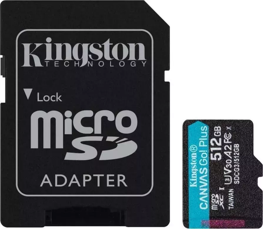 Карта памяти KINGSTON Canvas Go! Plus microSDXC 512Gb Class10 SDCG3/512GB (+ adapter)