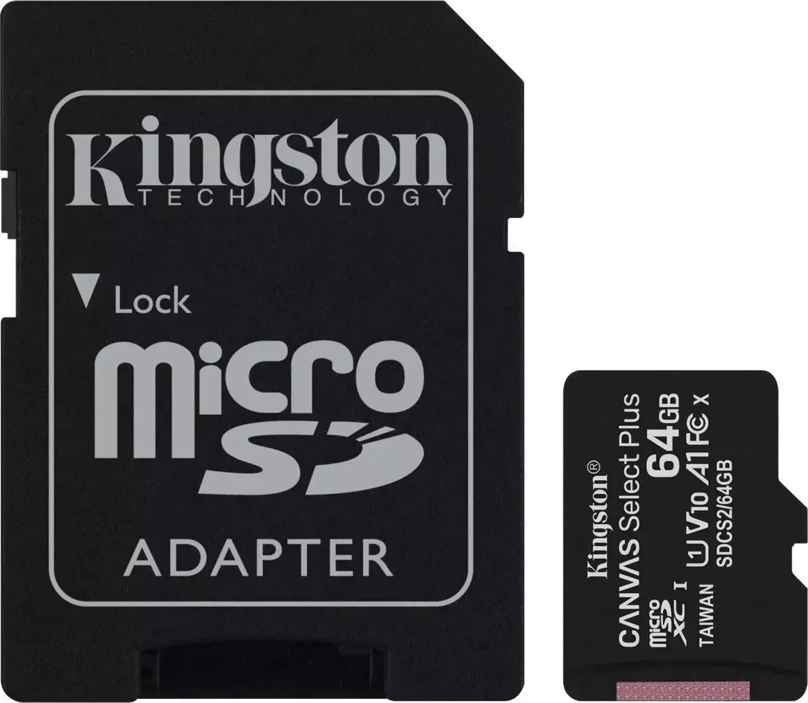 Карта памяти KINGSTON microSDXC 64Gb SDCS2/64GB