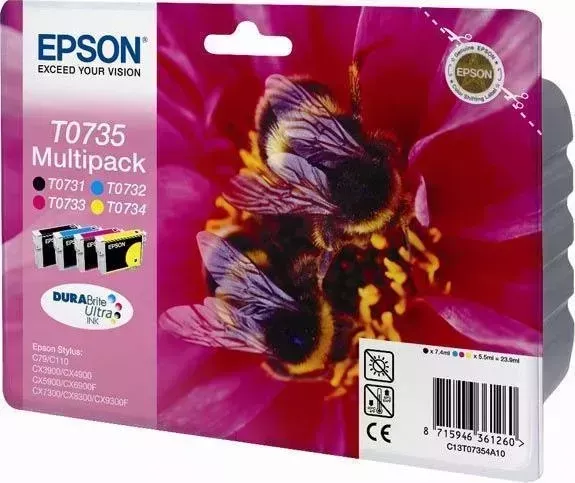 Расходный материал для печати EPSON T0735 черный/голубой/пурпурный/желтый