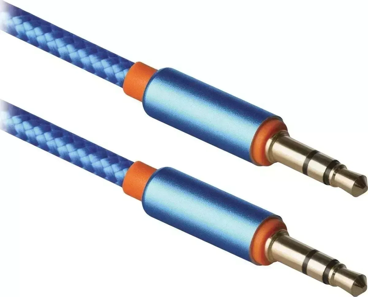 Кабель DEFENDER 3.5мм 1.2M BLUE JACK M- JACK M (87512)
