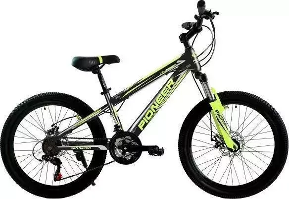 Велосипед PIONEER для подростков CENTURION 24/12 black-lemon-gray