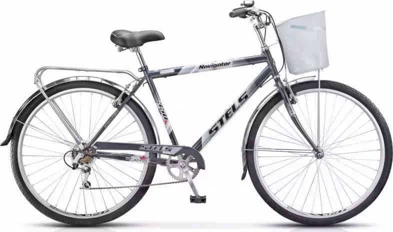 Велосипед STELS Navigator-350 Gent 28 Z010 Серый + корзина (LU085344*LU084719*20) взрослый 28 +