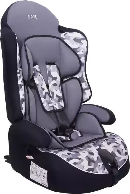 Автокресло SIGER ART Прайм ISOFIX милитари, гр. I/II/III, 9-36 кг, 1-12лет (KRES2058)