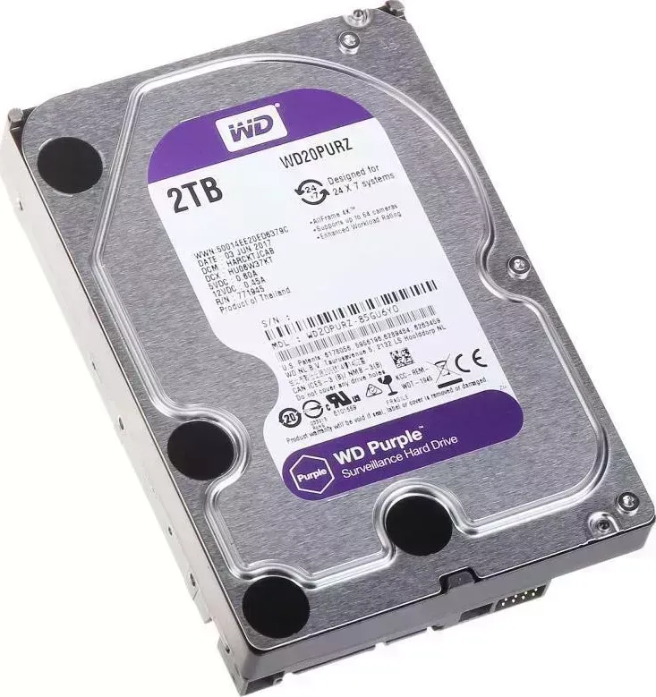 Жесткий диск Western Digital Purple SATA III/2Tb/5400rpm/64Mb/3.5 (WD20PURZ)