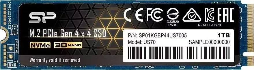 SSD накопитель Silicon Power M-Series UD70 1ТБ M.2 2280 (SP01KGBP44US7005)