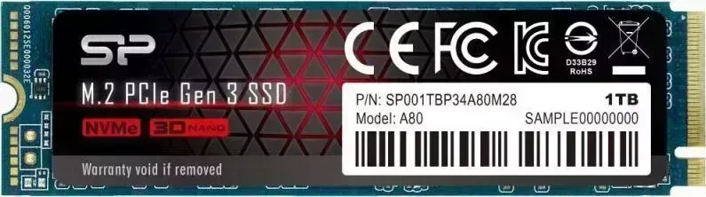 SSD накопитель Silicon Power P34A80 1Tb/PCI-E x4/M.2 2280 (SP001TBP34A80M28)