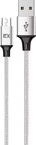 Кабель EXPLOYD EX-K-1211 USB-microUSB 1М серебро