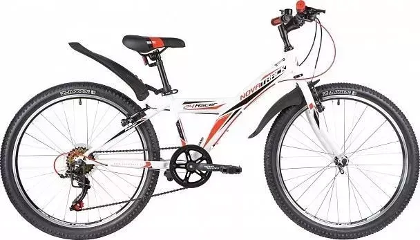 Велосипед NOVATRACK для подростков RACER 24 рама 10, белый (24SH6V.RACER.10WT20)