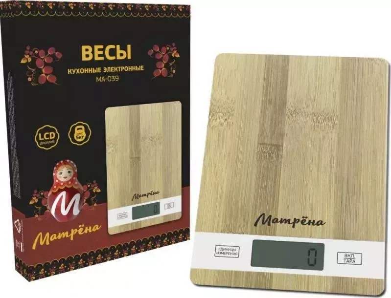 Кухонные весы Матрена МА-039 бамбук