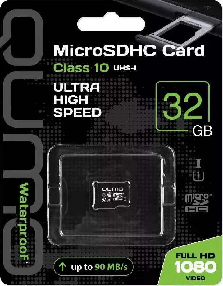 SD карта QUMO MicroSDHC 32GB Class 10 UHS-1 без адаптера (24629)