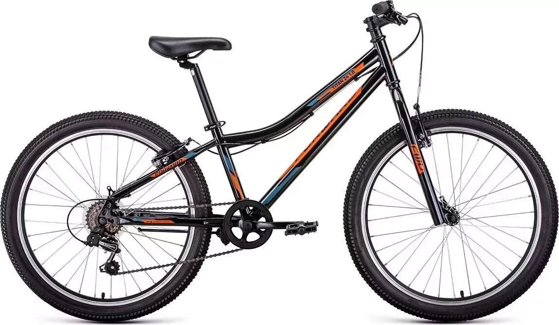 FORWARD TITAN 24 1.0 (24" 6 ск. рост. 12") 2022, черный/ярко-оранжевый, RBK22FW24017