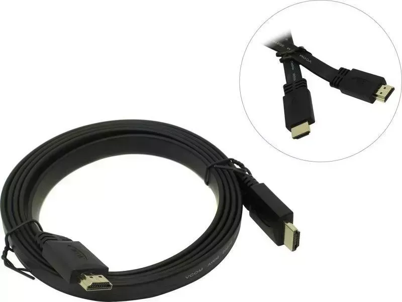 Кабель VCOM HDMI 19M/M, плоский ver. 2.0, 4K60 Hz 1.8m (CG522F-1.8M)