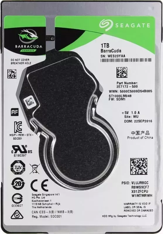 Жесткий диск SEAGATE Barracuda ST1000LM048 SATA-III/1Tb/5400rpm/128Mb/2.5