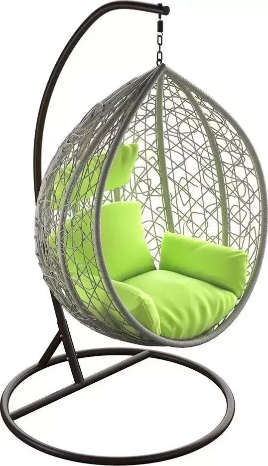 Подвесное кресло LoftyHome Садовые качели NONI 1147 GREY SPOTS/GREEN ( )