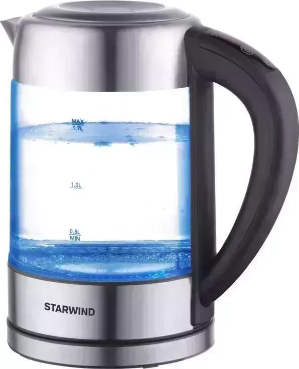 Чайник электрический STARWIND SKG5213 черный/серебристый