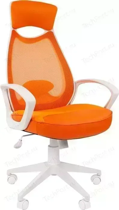 Кресло офисное CHAIRMAN 840 белый пластик TW16/TW-66 оранжевый
