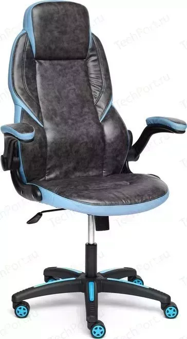 Кресло офисное TetChair BAZUKA кож/зам серый/голубой 2TONE/2TONE перф/04-20