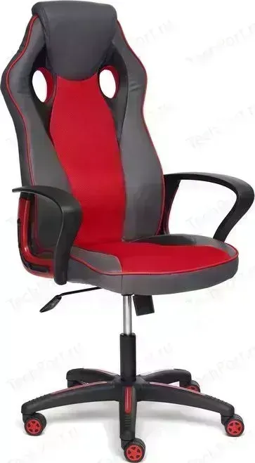 Кресло офисное TetChair Racer кож/зам/ткань металлик/красный 36/08