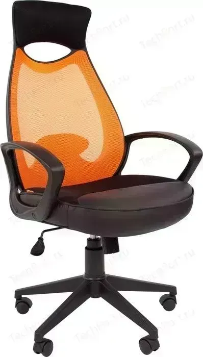 Кресло офисное CHAIRMAN 840 черный пластик TW-66 оранжевый