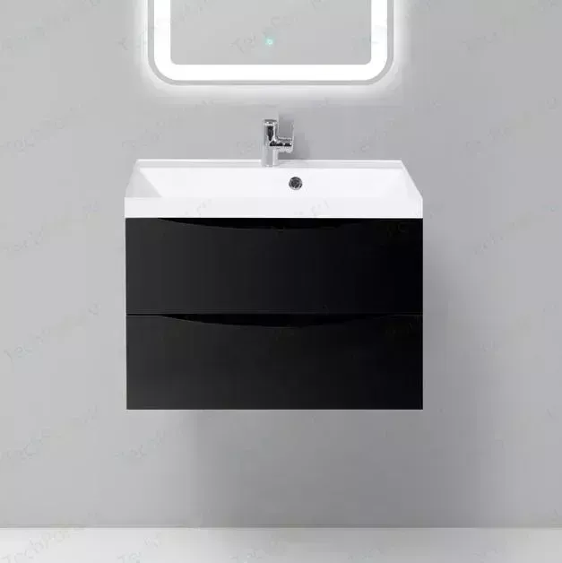Тумба с раковиной BELBANGO с Marino 70 nero lucido (MARINO-700-2C-SO-NL-P, BB700/450-LV-MR-AST)
