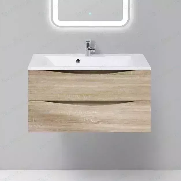 Тумба с раковиной BELBANGO с Marino 90 rovere bianco (MARINO-900-2C-SO-WO-P, BB900/450-LV-MR-PR)