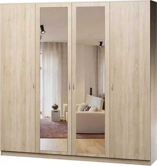 Шкаф комбинированный ГАММА Лайт 160х60 дуб сонома с зеркалом