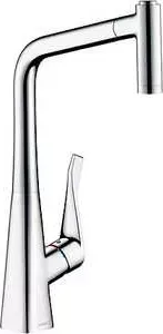Смеситель для кухни Hansgrohe Metris с выдвижной лейкой 2 струи нержавеющая сталь (14820800)