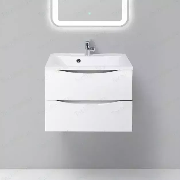 Тумба с раковиной BELBANGO с Marino 65 bianco lucido (MARINO-650-2C-SO-BL-P, BB650/450-LV-MR-PR)