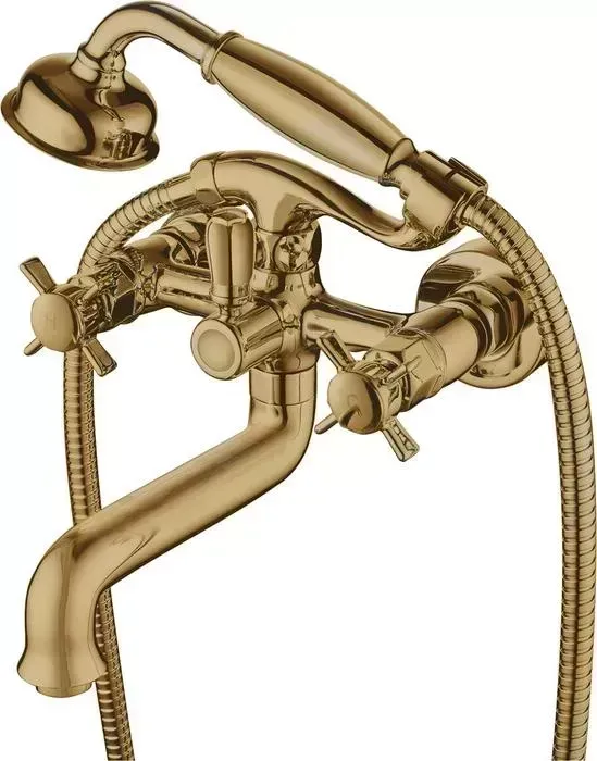 Смеситель для ванны KAISER Cross душем, бронза Bronze (41022-1)
