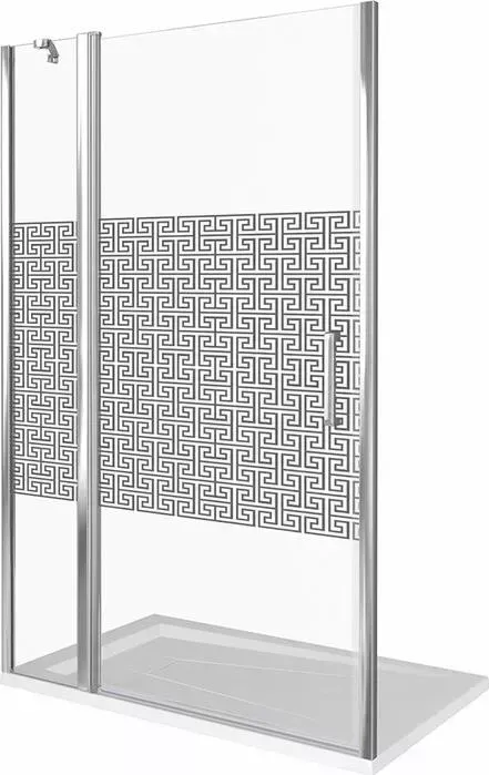 Душевая дверь Good Door Fantasy 130 с рисунком Фантази, хром (Fantasy WTW-130-F-CH)