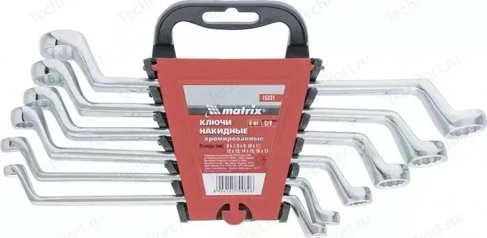 Набор ключей MATRIX накидных 6-17 мм 6шт CR-V (15331)
