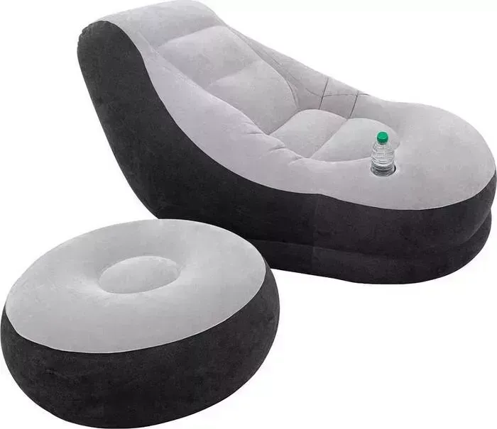 Кресло INTEX флокированное 99х130х76см с пуфиком 64х28см 68564/68564NP