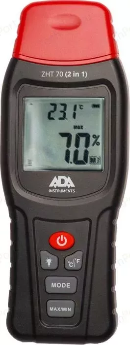 Измеритель влажности и температуры контактный ADA и ZHT 70 для древесины, стройматериалов