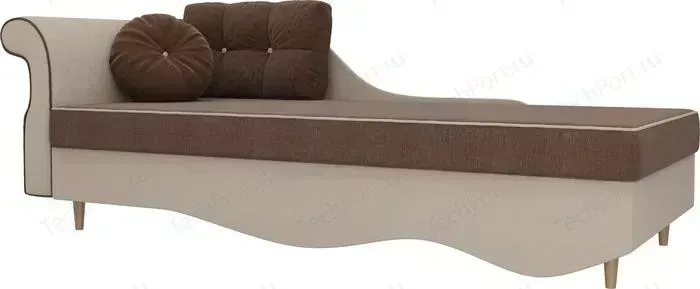 Кушетка АртМебель Лорд рогожка коричневый/бежевый левый угол