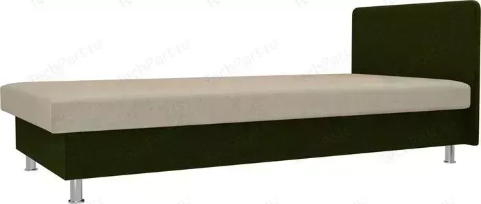 Кровать Лига Диванов Мальта микровельвет бежевый/зеленый