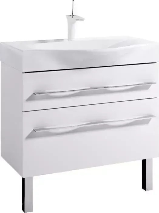 Тумба с раковиной Aqwella с 5 Stars Milan 80x40 белая (Mil.01.08/2n/W + Ber.08.04.D)