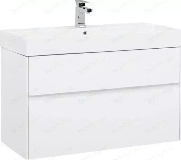 Тумба с раковиной AQUANET с Бруклин 100 белый (203961, 199206)